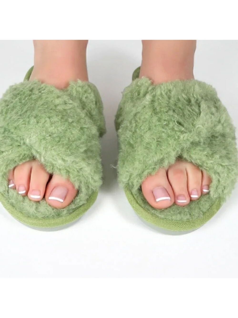 New Smiry Women's Fluffy Furry House Slippers Size 7.5-8.5 - Picture 3 of 8